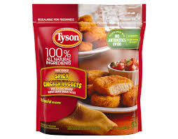 Dip each chicken piece in the egg mixture and then the breadcrumb mixture. Spicy Chicken Nuggets Tyson Brand