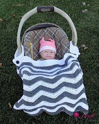 This blanket has a slit in the middle so that the crotch strap of the seatbelt can be threaded through. Crochet Pattern Chevron Car Seat Stroller Baby Blanket Etsy Trendy Baby Blankets Crochet Kids Blanket Crochet Car Seat Cover