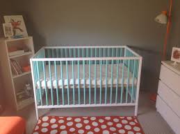 Aqua Painted Sniglar Crib From Ikea Ikea Sniglar Crib Ikea Crib Ikea Crib Hack