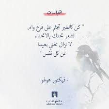 كن كالطير تجثم على فرع واه تشعر تحتك بالانحناء لا تزال تغني بعيدا عن كل نفس فيكتور هوغو اقتباس Beautiful Arabic Words Arabic Quotes Arabic Love Quotes
