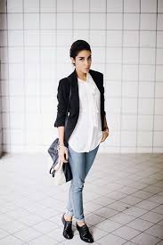 Black Blazer With Jeans Women Get This Look For 111 Oxfords Outfit Black Oxfords Outfit Black Oxford Shoes Outfit