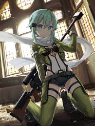 4K, Sword Art Online, Hecate II, anime girls, Asada Shino, sniper rifle,  anime girls with guns, HD Wallpaper | Rare Gallery