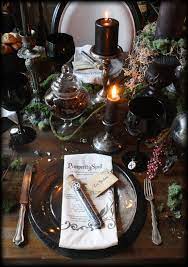 This downloadable, printable dinner party packet includes shopping list (with price guidelines) as p.s. Witches Dinner Party Halloween Table Samhain Celebration Me And Annabel Lee