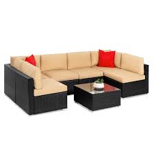 We offer rockers, lounge chairs, tables and more in a variety of colors. Best Choice Products 7 Piece Modular Outdoor Patio Furniture Set Wicker Sectional Sofas W Cover Seat Clips A Black Walmart Com Walmart Com
