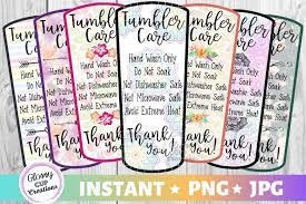 Maybe you would like to learn more about one of these? Medium Tumbler Care Card Pack Png Print And Cut 7 Designs By Glossy Cup Creations Thehungryjpeg Com
