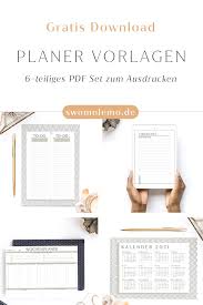 Alle jahreskalender stehen in grau und blanko weiss, sowie in 6 verschiedenen farben zum download zur verfügung. Gratis Planer Vorlagen Zum Ausdrucken 6 Teiliges Set Swomolemo In 2020 Planer Vorlagen Planer Monatsplaner Vorlage
