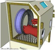 Homemade sandblasting cabinet capable of functioning as either a siphon feed system or a pressure pot blaster. Shamwerks Workshop Workshop Diy Sandblasting Cabinet