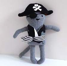 Rag Doll Cat Stuffed Cat Plushie Pirate Cat Named Captain Casper Bonecas Artesanato Pelucia