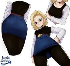 Dragon Ball hentai Android 18 big tits titjob
