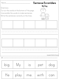 Unscramble The Words To Make Sentences And Write Them On The Lines Letter Worksheets For Preschool Sentences First Grade Writing