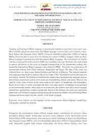 Saya mengucapkan selamat hari raya idul fitri sekaligus meminta maaf, semoga dosaku dan dosamu diampuni di hari lebaran ini. Pdf Analisis Kesalahan Bahasa Dalam Penulisan Bahasa Melayu Pelajar Antarabangsa Error Analysis In International Students Malay Language Written Compositions 1 Nurul Ain Alizuddin