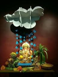 A lot of your basic outline is now done. Ganpati Decoration At Home Ganapati Decoration Janmashtami Decoration