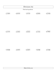 Division Worksheet Long Division One Digit Divisor And A Three Digit Quotient With No Remainder Division Worksheets Long Division Long Division Worksheets