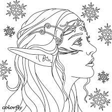 This is the coolest free coloring book for me! Colorfly Freebie Enjoy Coloring With This Beautiful Elf From Germanic Mythology You Now Can Download A Fairy Coloring Pages Coloring Pages Coloring Pictures