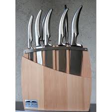 Un bloc de cuisine contenant 6 ustensiles de cuisine de qualité. Vente Couteau De Cuisine Par Goyon Chazeau Forge Styl Ver Tout Inox