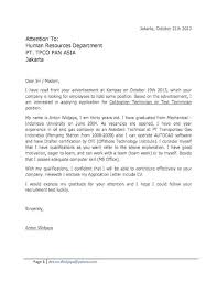 Berikut adalah 3 jenis contoh surat pengantar yang akan membuat lamaranmu lebih menarik. Contoh Application Letter Vacancy Apika Plaza Contoh Lif Co Id