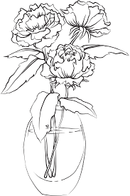 Beccy S Place Peonies In A Vase Coloring Pages Drawings Coloring Books