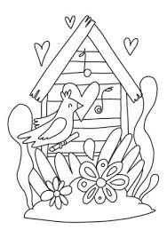 Sure, we keep them as pets. Vector Coloring Book For Adults And Children Birdhouse With A Bird That Sings Wooden House Among Flowers And Herbs Spring Black And White Illustration For Creativity At Home Spring Series Of Coloring