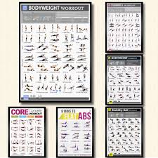 Us 2 99 30 Off Dumbbell Workout Bodybuilding Exercise Bodyweight Chart Yoga Gym Poster Prints Wall Art Painting Wall Pictures Room Home Decor In