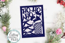 Download Santa Christmas Card Papercut Svg Laser Cut Cricut Template 1089640 Templates Design Bundles