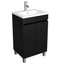 Do not fear to choose standard designs because everyone else has all our bathroom vanities online are spacious, no matter if we talk about the single or double sink. Bathjoy 20 Inch Black Single Wood Bathroom Vanity Cabinet With Undermount Vessel Sink Faucet Drain Combo Buy Online In United Arab Emirates At Desertcart Ae Productid 45049208