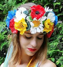 Ukraine Flower Wreath, Flower Girl Crown, Spring Wreath, Raffia Wreath  Crown, Boho Summer Wreath, Peace for Ukraine, Ukraine Seller, Wreaths