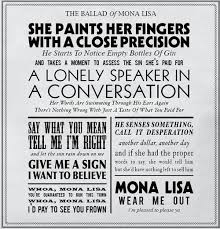 Panic At The Disco The Ballad Of Mona Lisa Listen The Ballad Of Mona Lisa Panic At The Disco Lyrics Disco Songs Band Quotes