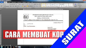 Cara Membuat Kop Surat Microsoft Word 2010 Youtube