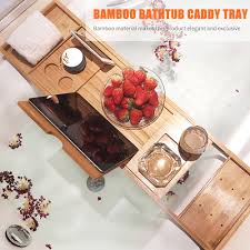 Bamboo bathtub caddy with extending sides by toilettree products. Extendable Bamboo Bathtub Tray Caddy Wooden Bath Organizer Rack Bathroom Book Wine Tablet Holder Reading Shelf Bath Tray Bathtub Trays Aliexpress