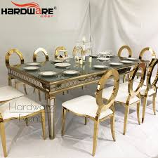 Visit one of our stores to see our inventory. China Gold Stainless Steel Luxury Event Table And Chairs For Party Rental China Golden Frame Led Dining Table Banquet Tables And Chairs