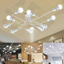 Bobcat lighting 30w led area light. 10 Lights Chandelier Black Semi Flush Mount Ceiling Light Industrial Vintage Iron Art Pendant Lighting For Living Room Dining Room Kitchen Hallway Cafe Bar Walmart Com Walmart Com