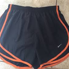 Black And Orange Nike Shorts Nike Black Orange Running Shorts Small Dri Fit Black Nikes Running Shorts Orange Black