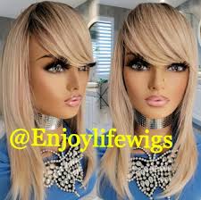 Ash-blonde, Brown Root Piano Balayage-bang Wig is a Heat-friendly,  Versatile Accessory Perfect for Parties, Date Nights