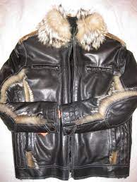 Aviator Leather Bomber Flight Wolf Jacket Fur Toscana Men New Exclusiv Unique L Ebay