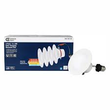 Commercial Electric 4 In Matte White Integrated Led Recessed Trim 5 Ways 4 Pack Ns01aa10er1 259 The Home Depot