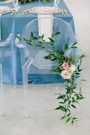 Modern Romantic Wedding Inspo Dressed In Sweet Blues Wedding Chairs Ghost Chair Wedding Simple Classy Wedding Dress