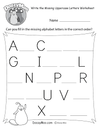 You will find six printable pages in this pdf. Missing Letter Worksheets Free Printables Doozy Moo