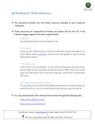 Llb Reading List Online Resorces Rev 0 Flip Book Pages 1 16 Pubhtml5