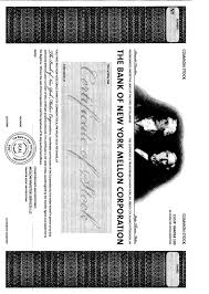 New york in pittsburgh, the name mellon has been synonymous with banking for nearly a century and a half. Form Of Certificate Of Common Stock Of The Bank Of New York Mellon Corporation