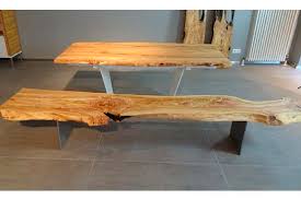 Cavalletto contemporary solid wood table with glass top; Contemporary Dining Table Solid Olea Schulte Design Gmbh Solid Wood Rectangular Extending
