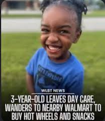 3-year-old leaves Alabama day care, wanders to nearby Walmart to buy Hot  Wheels and snacks>>