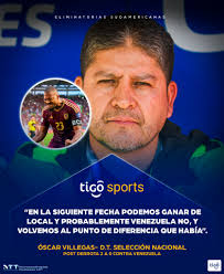 LA PALABRA DEL ENTRENADOR NACIONAL 💬 Óscar Villegas habló en conferencia  de prensa posterior a la derrota de Bolivia 🇧🇴 en Venezuela 🇻🇪.  🗣️“Pretendemos seguir creciendo, pretendiendo recortar la brecha entre el