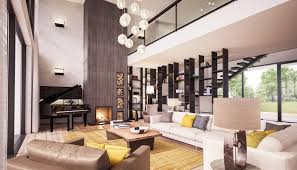 Brick is utilized for an accent wall in both exterior and indoor room. Living Room Idea With Exposed Brick Walls Cityscape Decors