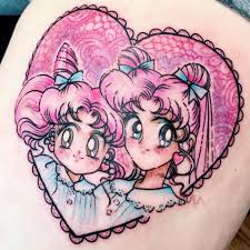 A heartbeat tattoo with a small heart on the arms or writs is a fun way to draw plenty of attention. The Two Usagis Sailor Moon Tattoo Done By Christian Hernandez V In Dallas Tx X Posted To R Sailormoon Tattoos