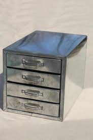 Vintage Industrial Metal Parts Chest Hardware Organizer Bin Tin Box W Storage Drawers