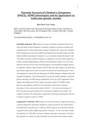 We did not find results for: Pdf Parental Account Of Children S Symptoms Pacs Adhd Phenotypes And Its Application To Molecular Genetic Studies