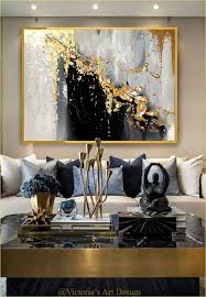 Oil Painting Original Oil Painting Abstract Modern On Canvas Golden Leaf Large Wall Handmade Art By Victoria S Art Design Gold Living Room Decor Decor Home Decor