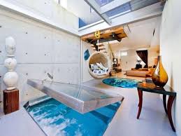 Cool Apartment With A Pool In A Living Room Shelterness Indoor Outdoor Living Room Indoor Jacuzzi Small Indoor Pool