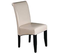 Osp Home Furnishings Dining Chair In Cream Bonded Leather Qvc Com Leather Dining Chairs Parsons Dining Chairs Dining Chairs