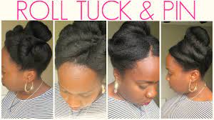 Easy Roll Tuck Pin Natural Hairstyles Protectivestyles Natural Hair Styles Roll Hairstyle Hair Styles